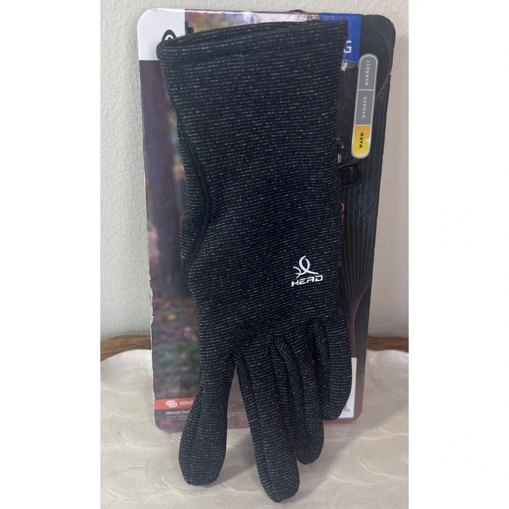 HEAD Women's Touchscreen Running Gloves ThermalGrid Heather Gray Size Large NEW